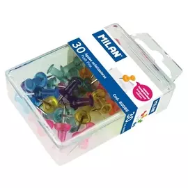 Кнопки для пробковых досок силовые Milan 30 шт./пласт.уп. цв. 80086