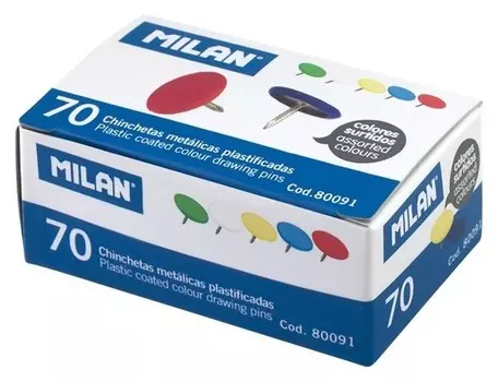 Кнопки Milan 10 мм, цветные 70 шт. карт.уп. 80091