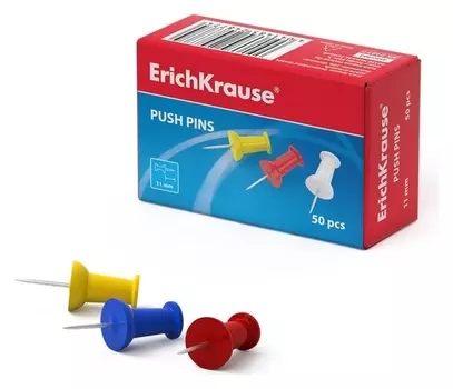 Кнопки силовые, цветные 50 штук, Erich Krause