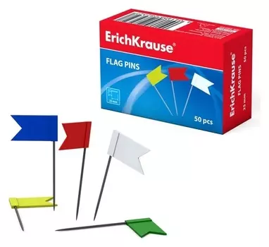 Кнопки силовые «Флажки», 50 штук, Erich Krause