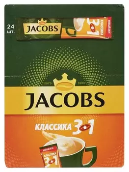 Кофе Jacobs растворимый 3 в 1 классика 24штx12г