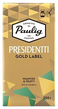 Кофе Paulig Presidentti Gold Label молотый, 250г