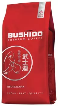 Кофе в зернах Bushido "Red Katana", натуральный, 1000 г, 100% арабика, вакуумная упаковка, Bu10004007