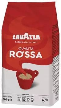Кофе в зернах Lavazza "Qualita Rossa", 500 г, вакуумная упаковка, 3632