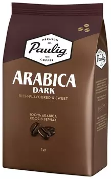 Кофе в зернах Paulig (Паулиг) "Arabica Dark", натуральный, 1000 г, вакуумная упаковка, 16608