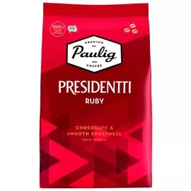 Кофе в зернах Paulig "Presidentti Ruby", арабика 100%, 1000 г, вакуумная упаковка, 17634