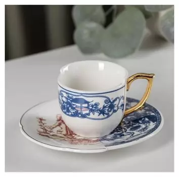 Кофейная пара «Дабл», чашка 90 мл, блюдце D=12,8 см