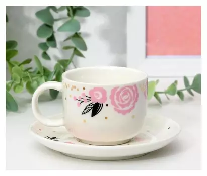 Кофейная пара "Розы", 140 мл