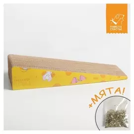 Когтеточка из картона с кошачьей мятой «Тренажёр для охотника», треугольная