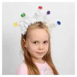 Кокошник «Ёлочки белые» с цветными шариками, виды