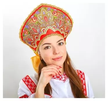 Кокошник павло-посадский узор с цветами