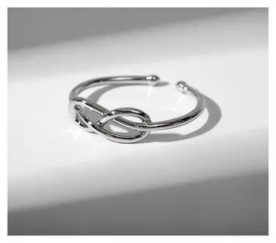 Кольцо "Бесконечность" тренд, цвет серебро, безразмерное