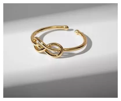 Кольцо "Бесконечность" тренд, цвет золото, безразмерное