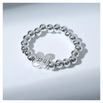 Кольцо "Цацки" цветок, цвет серебро, безразмерное