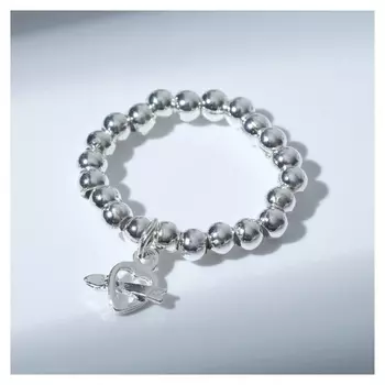 Кольцо "Цацки" сердце со стрелой, цвет серебро, безразмерное