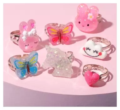 Кольцо детское "Выбражулька" цветок, сказки, форма цветное, безразмерное