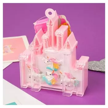 Кольцо детское "Замок принцессы" единороги, форма безразмерное