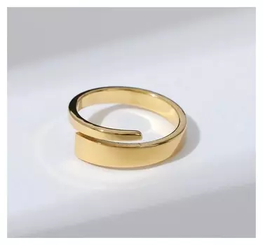 Кольцо "Гладкие линии", цвет золото, безразмерное