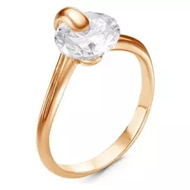 Кольцо "Классика" круг, позолота, 19 размер