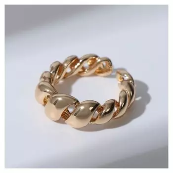 Кольцо "Косичка", цвет розовое золото, безразмерное