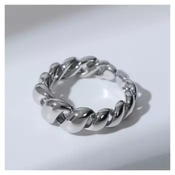 Кольцо "Косичка", цвет серебро, безразмерное