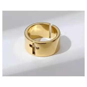 Кольцо Крест полость цвет золото безразмерное