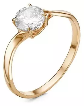 Кольцо "Лепесток" позолота, цвет белый, 17,5 размер