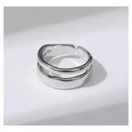 Кольцо "Мятые линии", цвет серебро, безразмерное