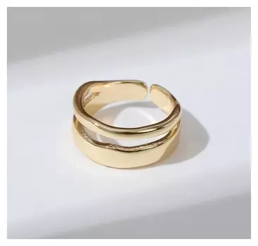 Кольцо "Мятые линии", цвет золото, безразмерное