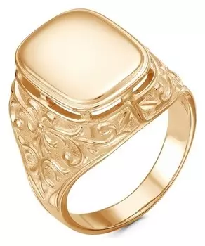 Кольцо мужское "Перстень" с вензелем, позолота, 20 размер