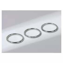 Кольцо набор 3 штуки "Линии", цвет серебро, размер 17