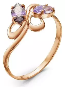 Кольцо "Оливия" позолота, цвет фиолетовый, 18 размер 5121273