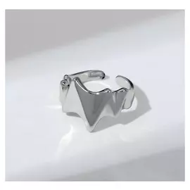 Кольцо "Острые углы", цвет серебро, безразмерное