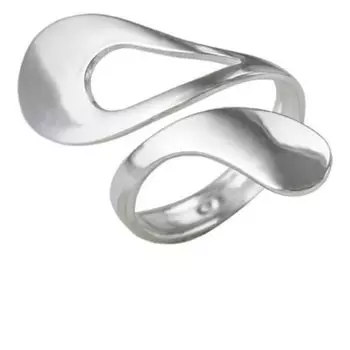 Кольцо посеребрение "Абстракция" капли, безразмерное