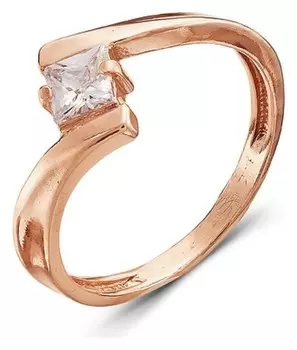 Кольцо позолота "Кубик", цвет белый, 17,5 размер