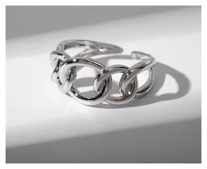 Кольцо "Тренд" косичка, цвет серебро, безразмерное