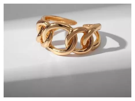 Кольцо "Тренд" косичка, цвет золото, безразмерное