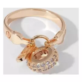 Кольцо "Тренд" с подвеской, цвет белый в золоте, размер 18