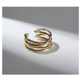 Кольцо "Тренд" симбиоз, цвет золото, безразмерное
