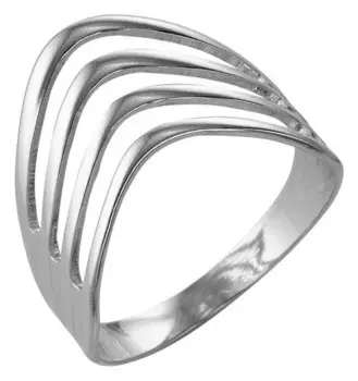 Кольцо "Угол" посеребрение, 17 размер