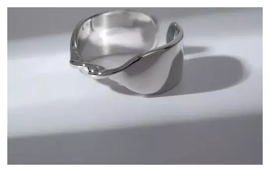 Кольцо "Завитки", цвет серебро, безразмерное