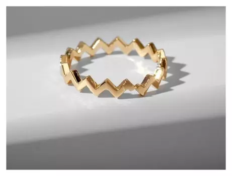 Кольцо "Зигзаг" тренд, цвет золото, безразмерное