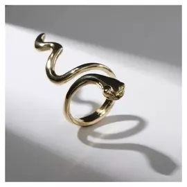 Кольцо "Змея" гладкая, цвет золото, безразмерное