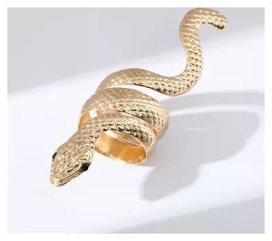 Кольцо "Змея" ребристая, цвет золото, безразмерное