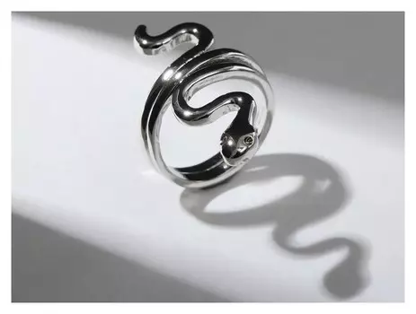 Кольцо "Змея" спиралька, цвет серебро, безразмерное