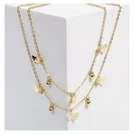 Колье "Бабочки" многоярусное, цвет золото, 45см