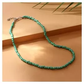 Колье "Бисер" тренд минимал, цвет бирюзовый, 40 см