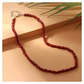 Колье "Бисер" тренд минимал, цвет бордовый, 40 см