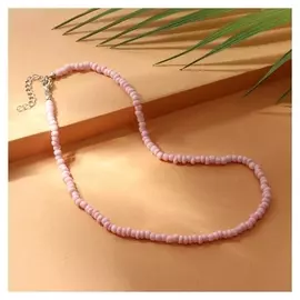 Колье "Бисер" тренд минимал, цвет нежно-розовый, 40 см
