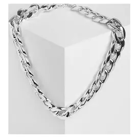 Колье "Цепь бруклин", цвет серебро, 50см